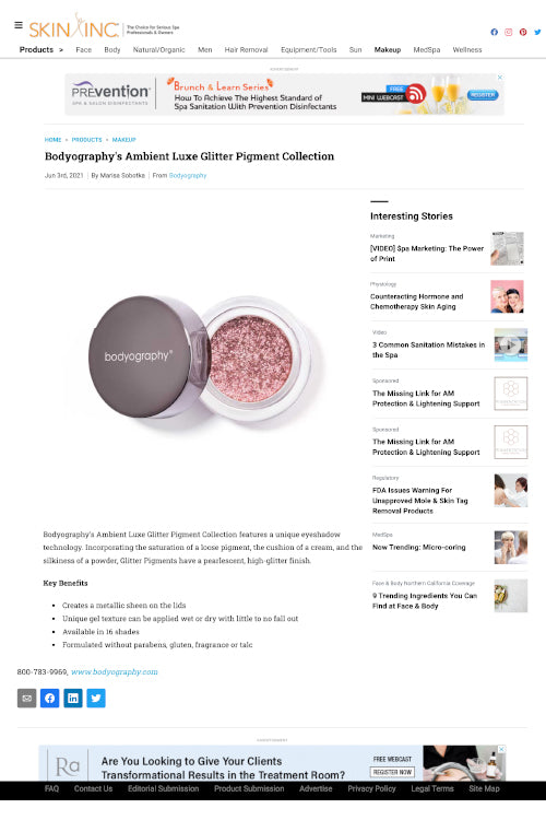 Bodyography's Ambient Luxe Glitter Pigment Collection