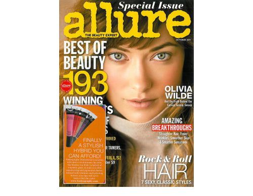 Bodyography Electric Lip Slides featured in Allure magazine October 2011