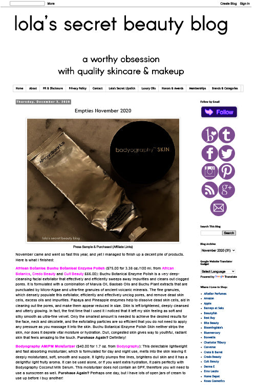 Empties November 2020