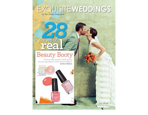 Bodyography Nail Lacquers featured in Exquisite Weddings magazine April 2012
