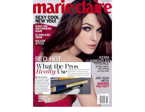 Bodyography Professional Cosmetics Brushes featured in Marie Claire magazine March 2013