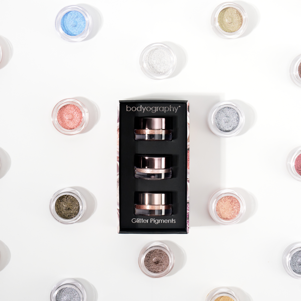 Glitter Pigment Trio Sets | 3 Curated Pressed Shades + No Glue Needed - Eyeshadow by Bodyography
