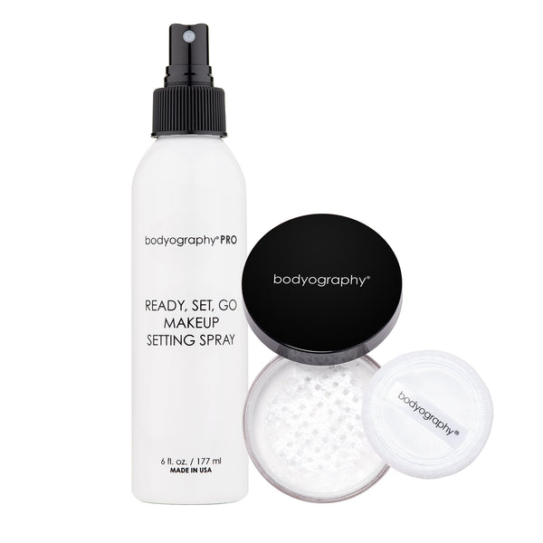 Bodyography Ultimate Finishing Duo - Ready, Set, Go Makeup Setting Spray + Blur, Set, Perfect Loose Finishing Powder